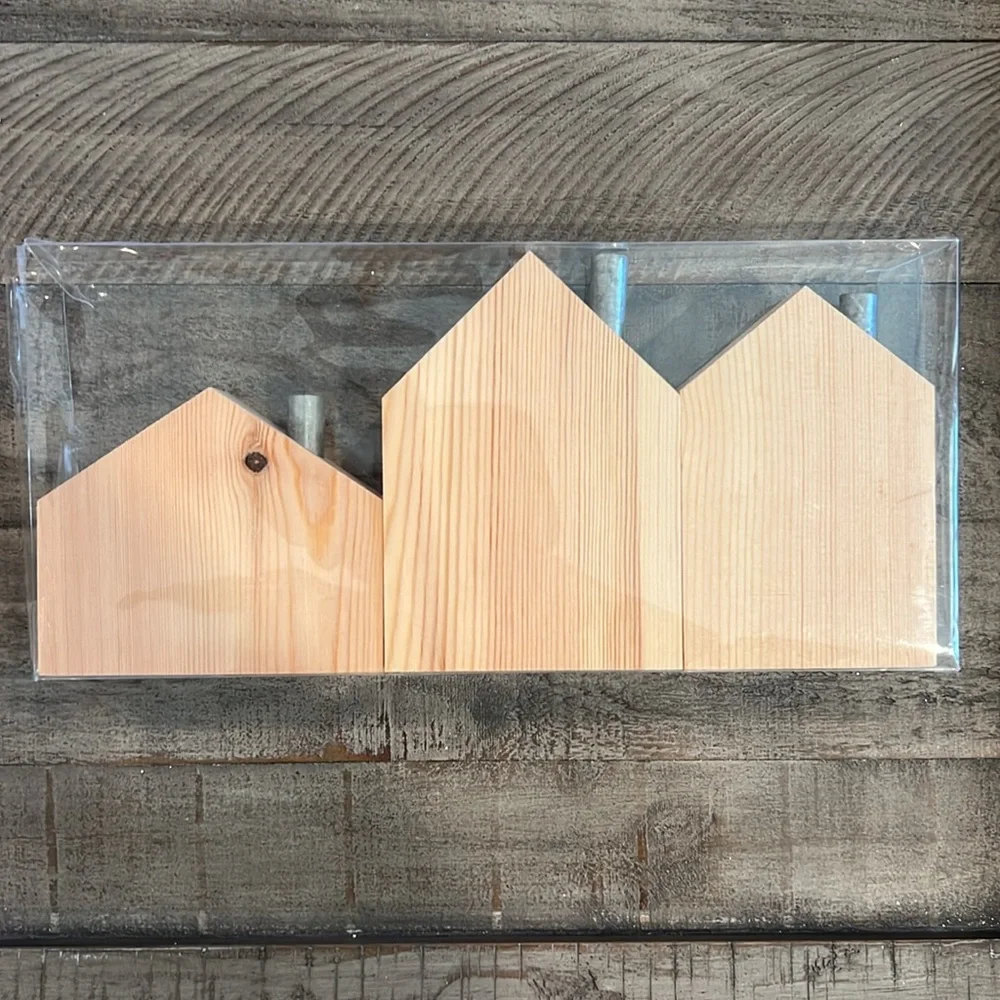 Target 🎯 3 Farmhouse Wooden Houses Tiered Tray Decor Home Accents